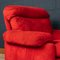 Vintage Red Coronado Armchair and Footstool by Tobia Scarpa for B&B Italia, 1970s, Set of 2 25