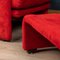 Vintage Red Coronado Armchair and Footstool by Tobia Scarpa for B&B Italia, 1970s, Set of 2 23