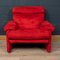 Vintage Red Coronado Armchair and Footstool by Tobia Scarpa for B&B Italia, 1970s, Set of 2 6