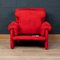 Vintage Red Coronado Armchair and Footstool by Tobia Scarpa for B&B Italia, 1970s, Set of 2 11