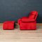 Vintage Red Coronado Armchair and Footstool by Tobia Scarpa for B&B Italia, 1970s, Set of 2 5