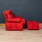 Vintage Red Coronado Armchair and Footstool by Tobia Scarpa for B&B Italia, 1970s, Set of 2, Image 9