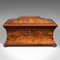 Antique English Drawing Room Tea Caddy in Flame, 1820, Image 1