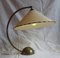 Vintage Swivel Table Lamp with Arched Brass Frame and Cream-Colored Shade, 1960s, Image 5