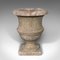 Small English Victorian Urn Planter in Weathered Marble, 1870s 2