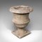 Small English Victorian Urn Planter in Weathered Marble, 1870s 1