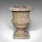 Small English Victorian Urn Planter in Weathered Marble, 1870s 4