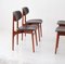 Italian Dining Chairs in Brown Skai & Wood by F.Lli Reguitti, 1950s, Set of 4 3