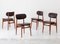 Italian Dining Chairs in Brown Skai & Wood by F.Lli Reguitti, 1950s, Set of 4 1