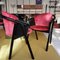 Vintage Armchairs in Black Lacquered Wood & Leather from Verga & Pozzi, 1980s, Set of 4 7