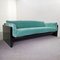 Vintage Sofa in Green Velvet and Lucid Black Lacquered Wood by Dino Gavina for Studio Simon, 1970s 1