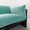 Vintage Sofa in Green Velvet and Lucid Black Lacquered Wood by Dino Gavina for Studio Simon, 1970s 6