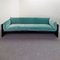 Vintage Sofa in Green Velvet and Lucid Black Lacquered Wood by Dino Gavina for Studio Simon, 1970s 2