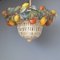 Italienische Obstkorb Hängelampe aus Metall, Lucienne Monique zugeschrieben, 1960er 3