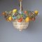 Italienische Obstkorb Hängelampe aus Metall, Lucienne Monique zugeschrieben, 1960er 2