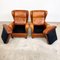 Vintage Cognac Leather Wingback Armchairs from Assen, Set of 2 8