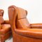 Vintage Cognac Leather Wingback Armchairs from Assen, Set of 2 3