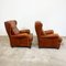 Vintage Cognac Leather Wingback Armchairs from Assen, Set of 2 2