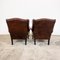 Vintage Chesterfield Wingback Armchairs in Dark Brown Leather, Set of 2 3