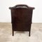 Vintage Rustic Chesterfield Wingback Armchair in Dark Brown Leather 4