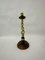 Large Vintage Brass Candlestick with Wooden Details, 1930s 1