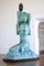 Egyptian Revival Crackle Glaze Ceramic Table Lamp in Turquoise 2
