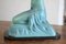 Egyptian Revival Crackle Glaze Ceramic Table Lamp in Turquoise 10