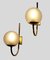 Brass and Glass Wall Lamps by Luigi Caccia Dominioni for Azucena, 1950s, Set of 4 7