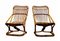 Rattan and Bamboo Armachairs attributed to Tito Agnoli, Set of 2 2