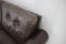 Sofá de dos plazas danés de cuero marrón, años 70, Imagen 19