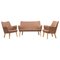 Ch72 Sofa and Chairs attributed to Hans J. Wegner for Carl Hansen & Son, 2010s, Set of 3 1