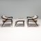 Modern Cane and Brass Armchairs & Footstool by Duistt Wormley, Set of 3 2