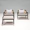 Modern Cane and Brass Armchairs & Footstool by Duistt Wormley, Set of 3 3