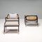 Fauteuils et Repose-Pieds Modernes en Rotin et Laiton par Duistt Wormley, Set de 3 4