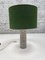 Mid-Century Modern Keramik Tischlampe mit Grünem Schirm, 1960er 3