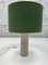 Mid-Century Modern Keramik Tischlampe mit Grünem Schirm, 1960er 4