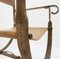 Curule Armchair in Wrought Iron and Leather, 1970s 6