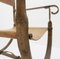 Curule Armchair in Wrought Iron and Leather, 1970s, Image 6