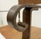 Curule Armchair in Wrought Iron and Leather, 1970s, Image 8