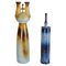 Tall Sculptural Studio Pottery Vases in Blue and Brown, 1990s, Set of 2, Image 1