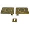 Maniglie per porta push-pull a rilievo rettangolari in bronzo con apertura a chiave, anni '70, set di 2, Immagine 1