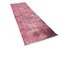 Tapis de Couloir en Laine en Rose Over-Dyed, Turquie, 1970s 9