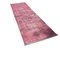 Turkish Wool Narrow Runner Rug in Over-Dyed Pink, 1970s 9