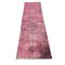 Alfombra de pasillo estrecha turca de lana en rosa sobreteñido, años 70, Imagen 4