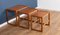 Dänische Teak, 1960er Set mit 3 verschachtelbaren Couchtischen 6