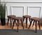 Italian Walnut Stools with Carved Turned Legs, 1890s, Set of 4, Image 7