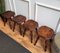 Italian Walnut Stools with Carved Turned Legs, 1890s, Set of 4, Image 6