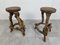 Set de Bar Vintage en Bois de Vigne, 1950s, Set de 3 10