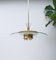 Italian Glass and Brass Saucer Ceiling Lamp, 1950s 4