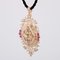 French 18 Karat Rose Gold Medallion with Ruby Cultured Pearl, 1960s 6